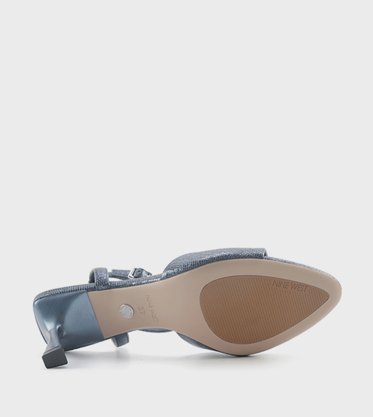 صندل كعب بنقشة جلد تمساح 