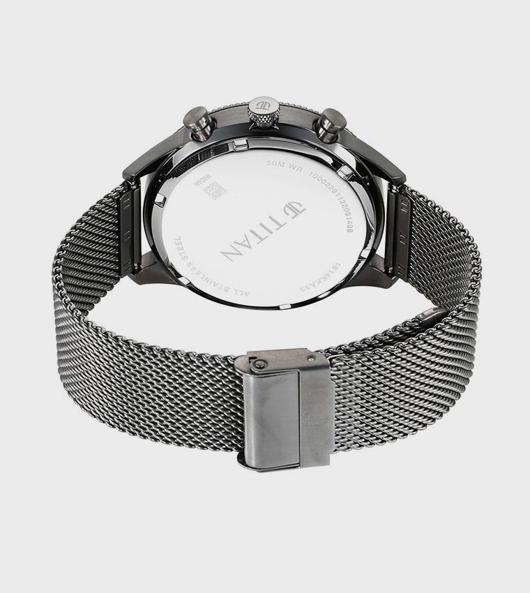 BOLT Grey Dial Quartz Watch with Stainless Steel Strap