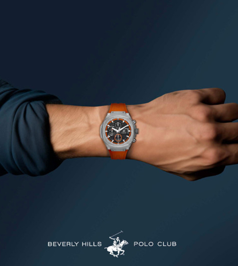 Black Dial Silicone Chronograph Watch