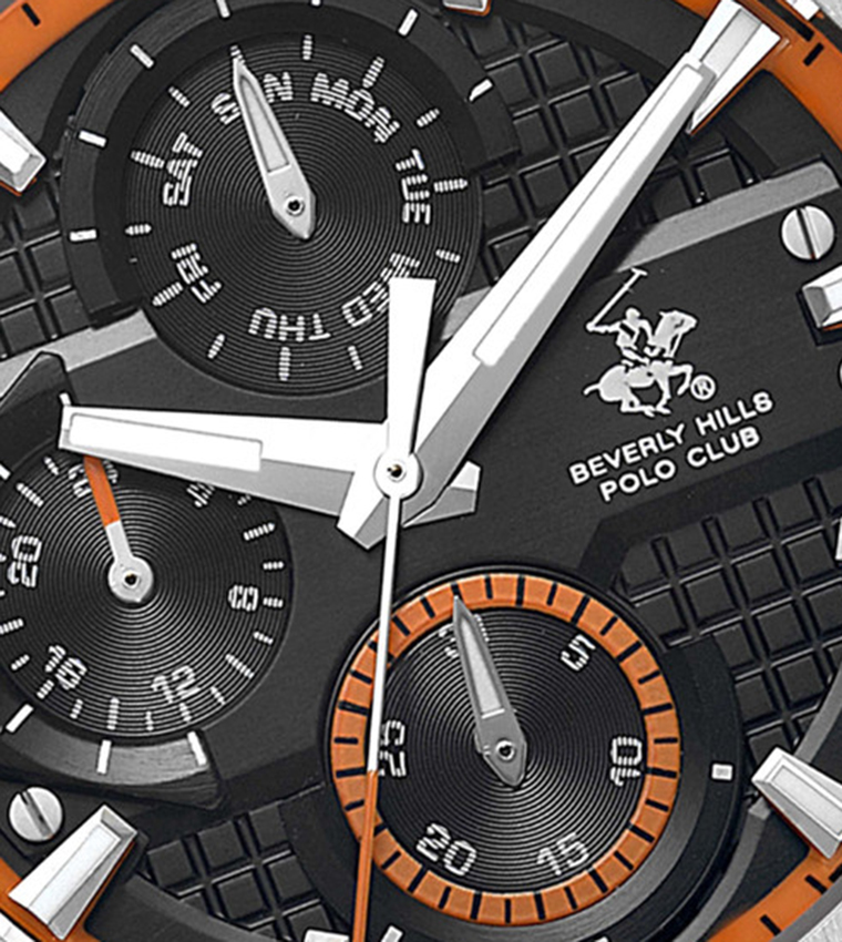 Black Dial Silicone Chronograph Watch