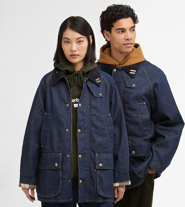 新品 LEVI'S Barbour Bedale Denim Jacket M Buy Barbour Barbour X Levis Bedale Oversized Denim Jacket In Blue
