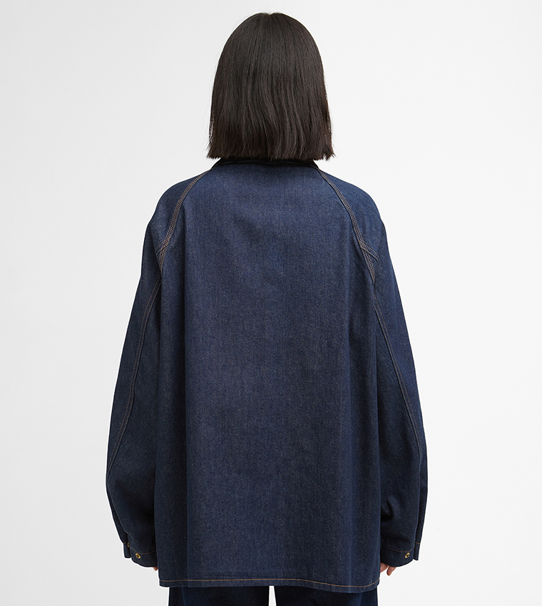 Buy Barbour Barbour X Levis Bedale Oversized Denim Jacket In Blue