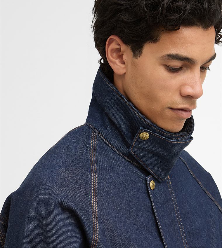 Buy Barbour Barbour X Levis Bedale Oversized Denim Jacket In Blue