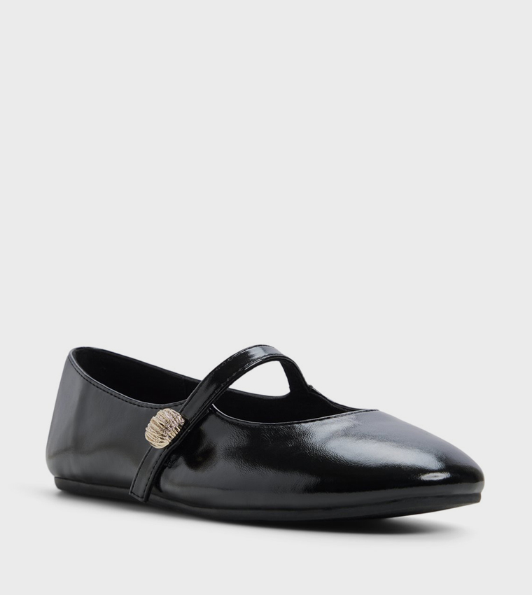 MEA Metal Accent Round Toe Mary Jane Shoes