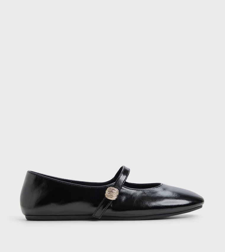 MEA Metal Accent Round Toe Mary Jane Shoes