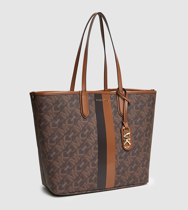 Monotype Printed Tote Bag with Purse