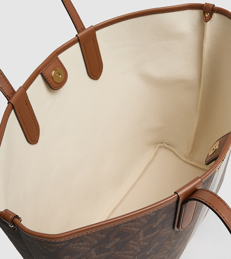 Monotype Printed Tote Bag with Purse