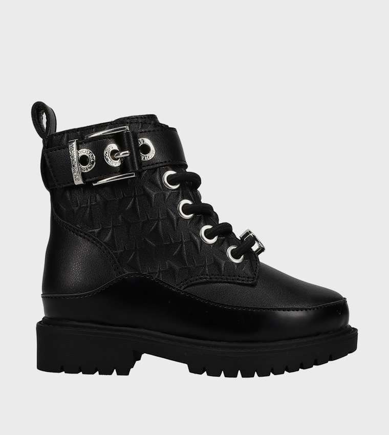 MADELINE COLBY Monogram Ankle Boots