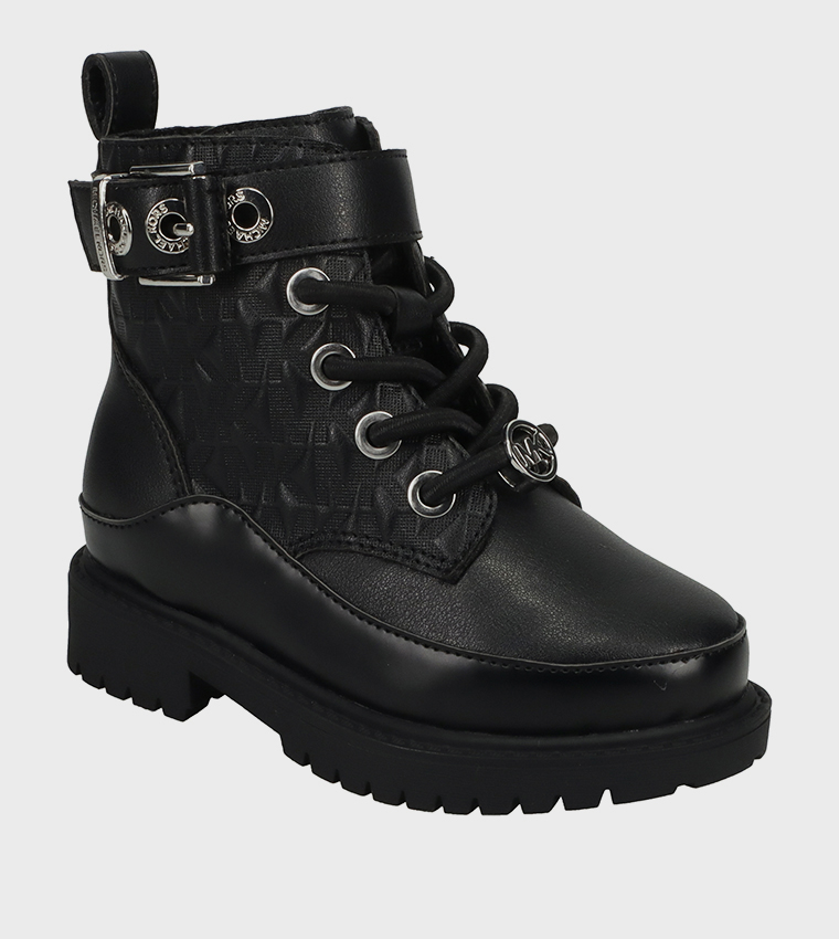 MADELINE COLBY Monogram Ankle Boots