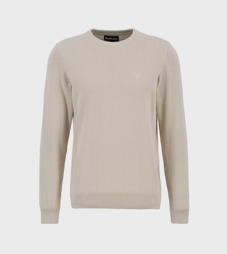 سترة محبوكة بياقة دائرية