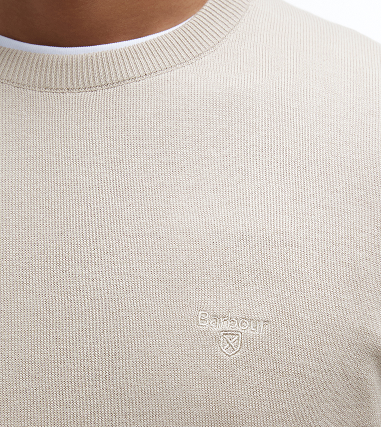 سترة محبوكة بياقة دائرية