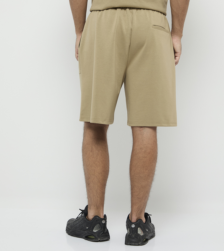 Typography Embroidered Drawstring Casual Shorts