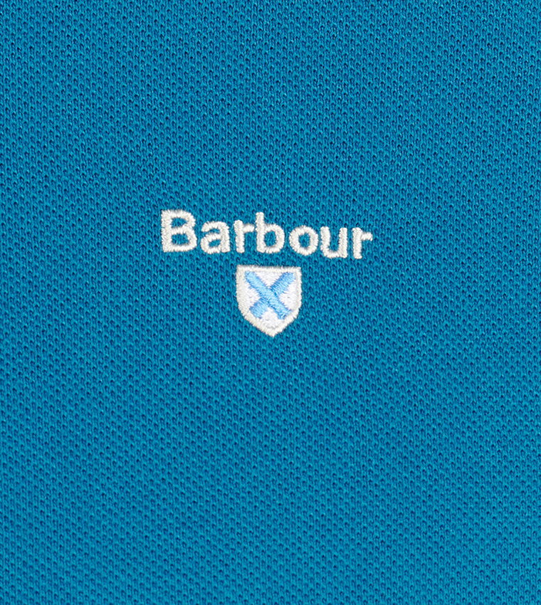 تيشيرت بولو بنقشة وبتطريز شعار