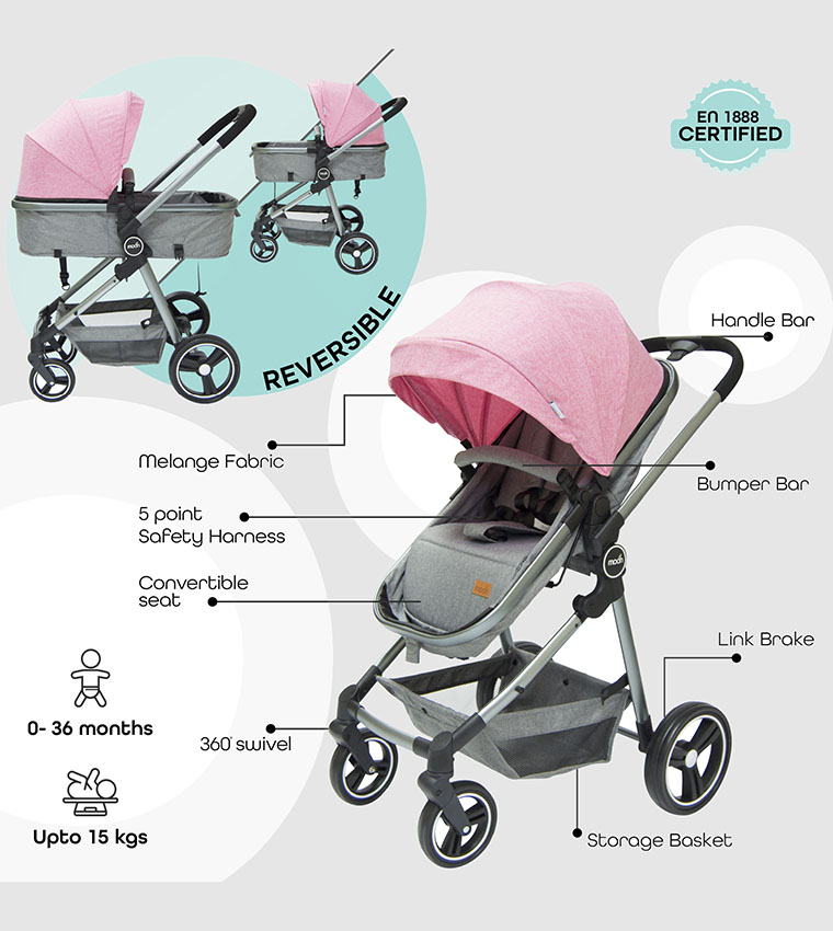  Babygrow Pro 2 In 1 (Convertible To Carrycot), Reversable Stroller