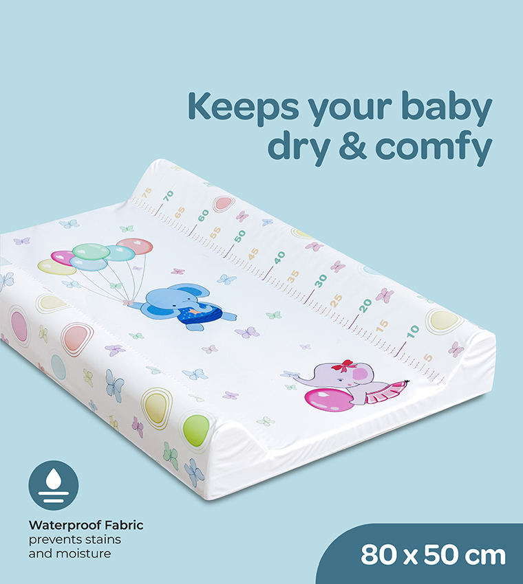  Babygrow Baby Elephants with Balloons Waterproof Changing Mat - 80 L x 50 W x 10 H cm