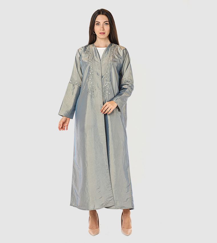 Moistreet  Abayas - Grey  Abayas