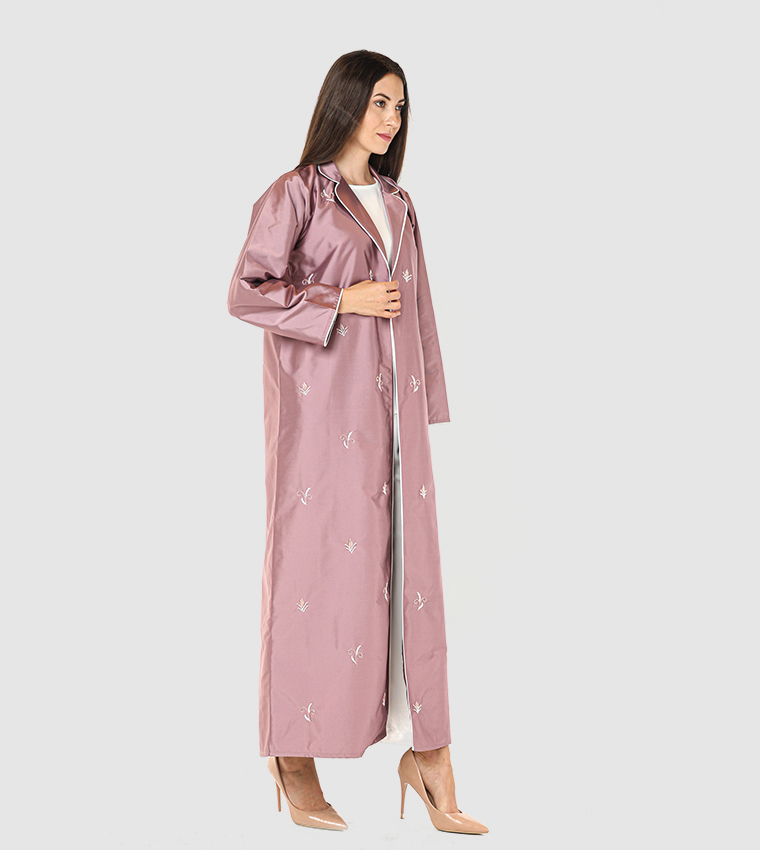 Embellished Notch Lapel Abaya