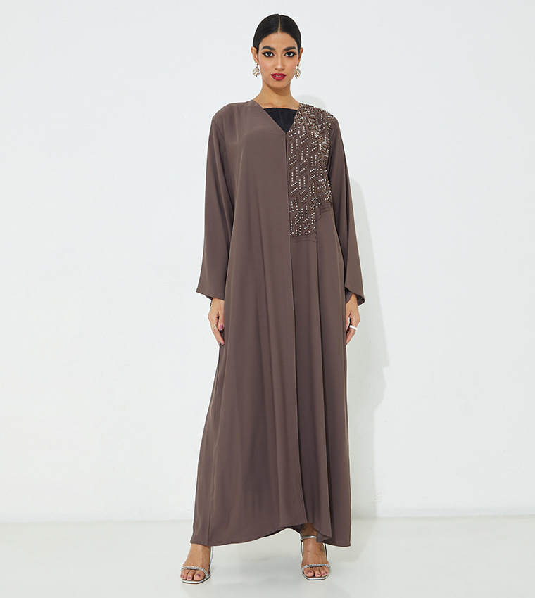 Moistreet  Abayas - Brown Abayas
