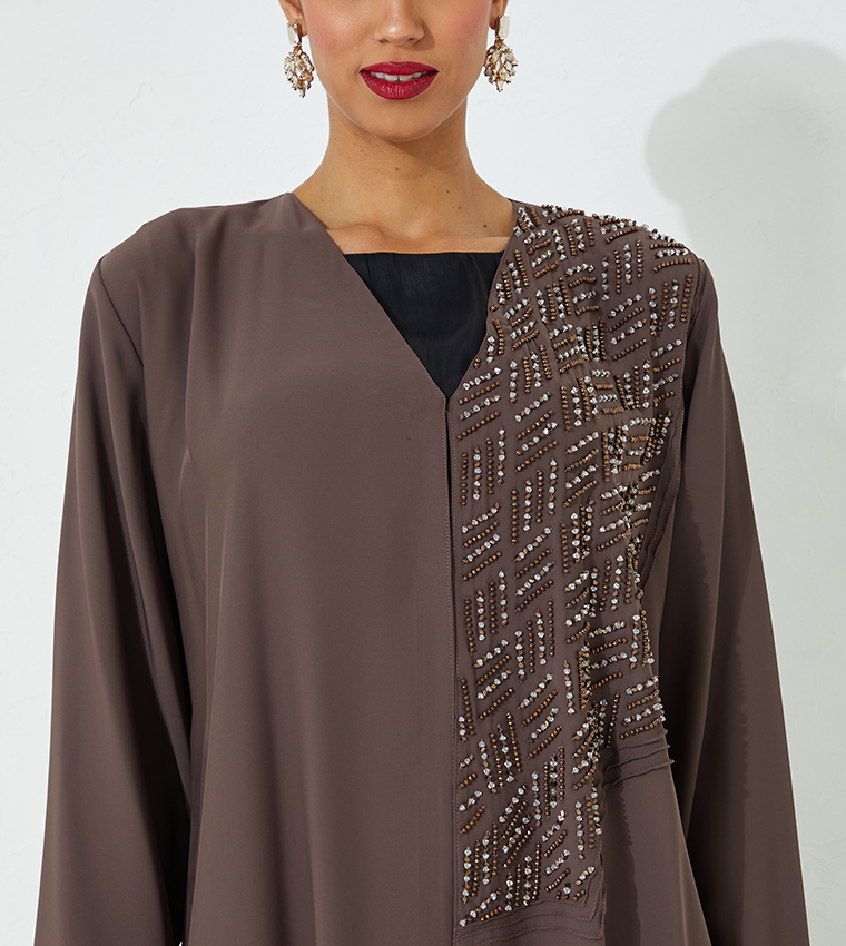 Moistreet  Abayas - Brown Abayas
