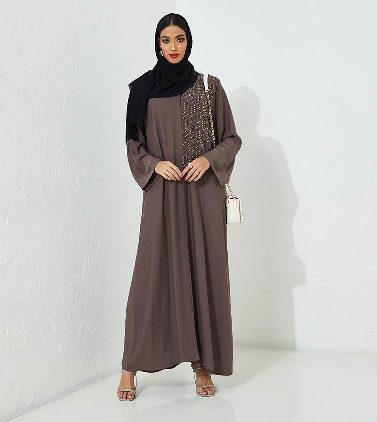 Moistreet  Abayas - Brown Abayas