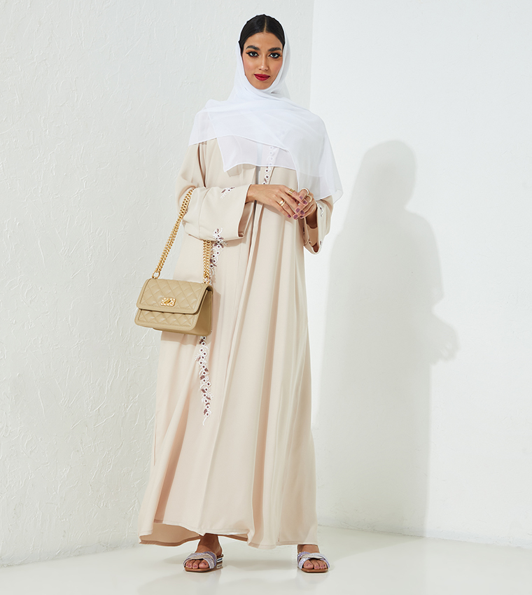 Moistreet  Abayas - Beige Abayas