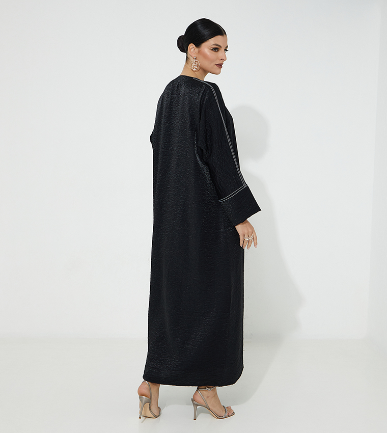 4 Pieces Embroidered Occasional Abaya