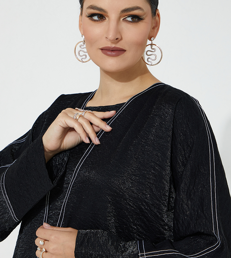 4 Pieces Embroidered Occasional Abaya