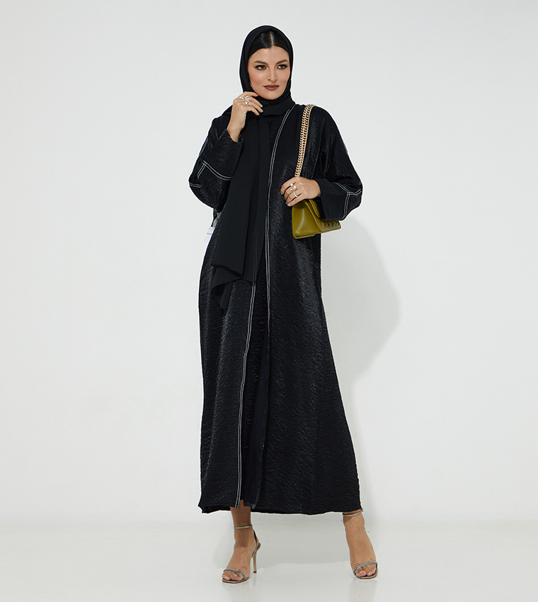 4 Pieces Embroidered Occasional Abaya