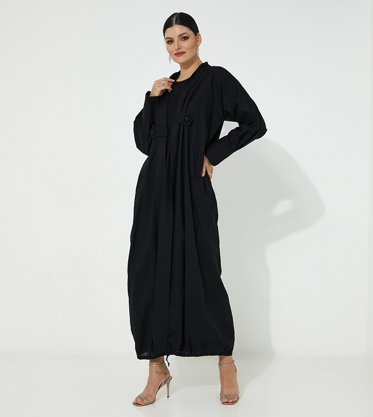 Long Sleeves Belted Abaya