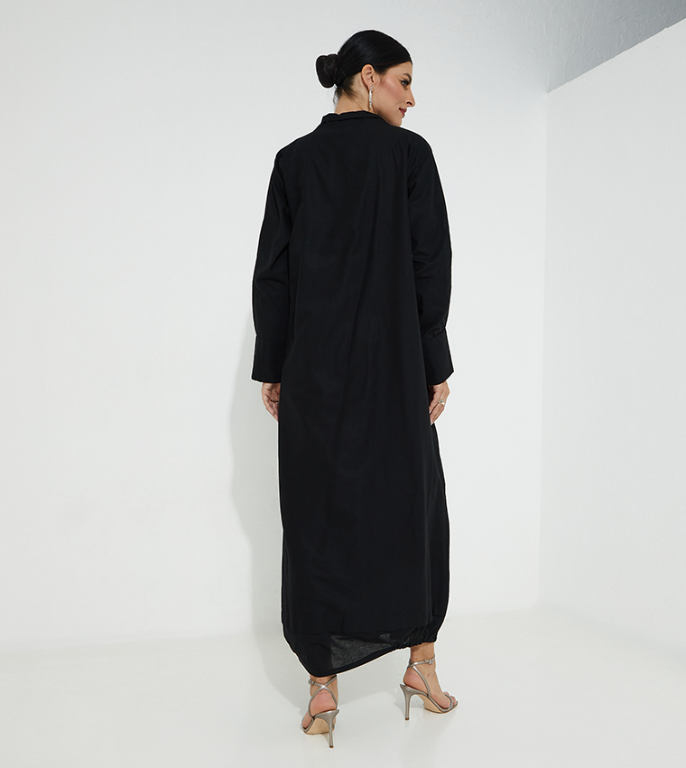 Long Sleeves Belted Abaya