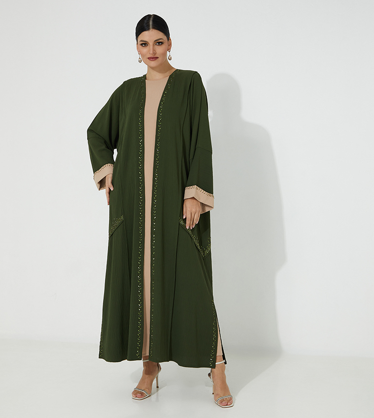 Moistreet  Abayas - Green Abayas