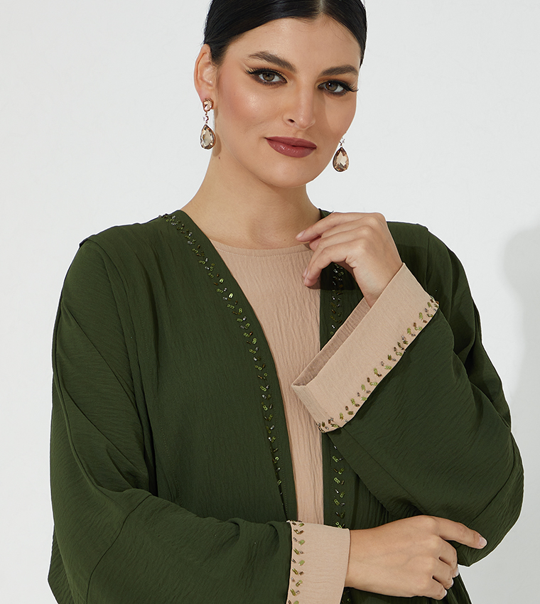 Moistreet  Abayas - Green Abayas
