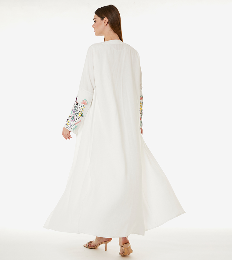Embroidered V-Neck Abaya