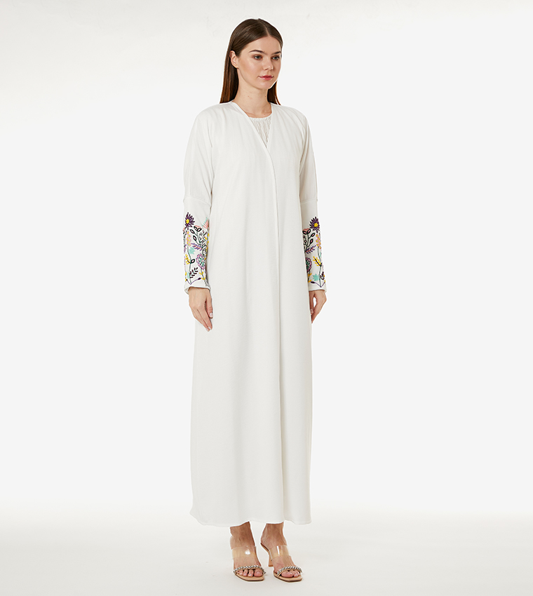 Embroidered V-Neck Abaya