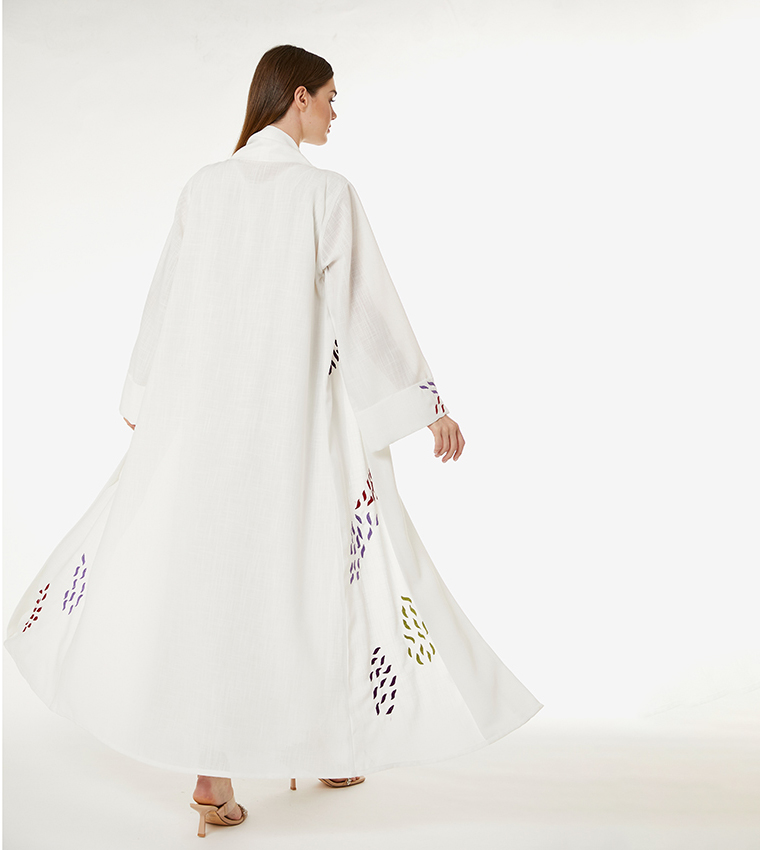 Embroidered Linen Abaya
