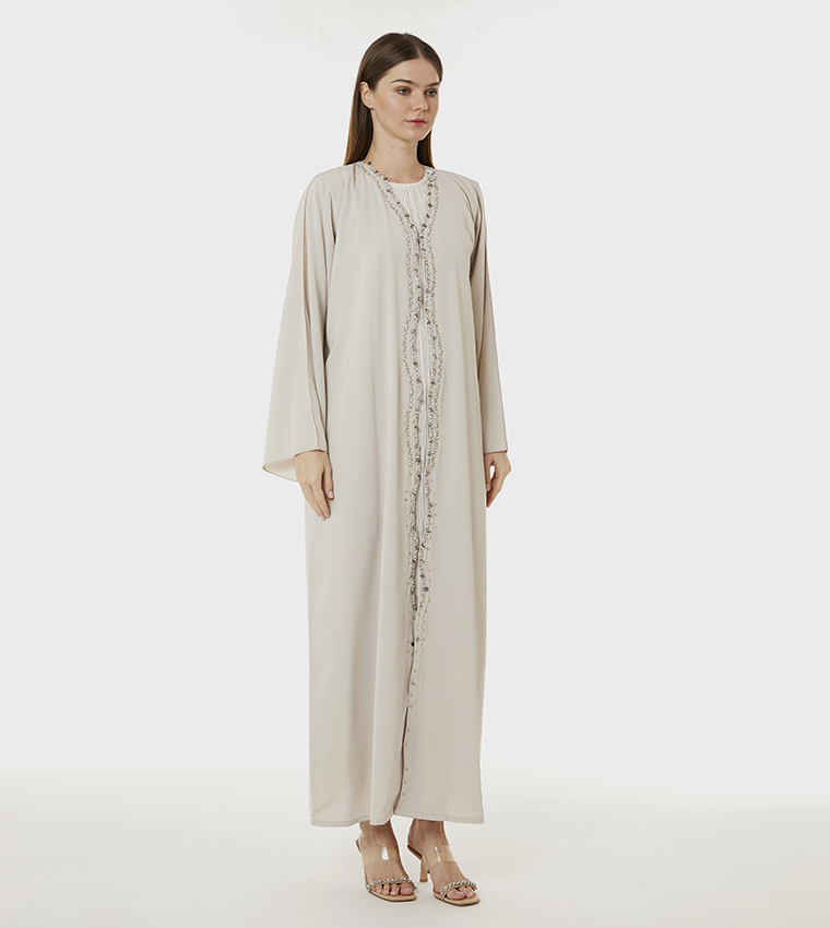 Korean Nida Hand Embellished Abaya
