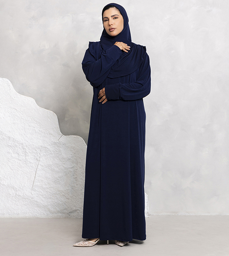عباية جيرسيه سادة بأكمام طويلة  