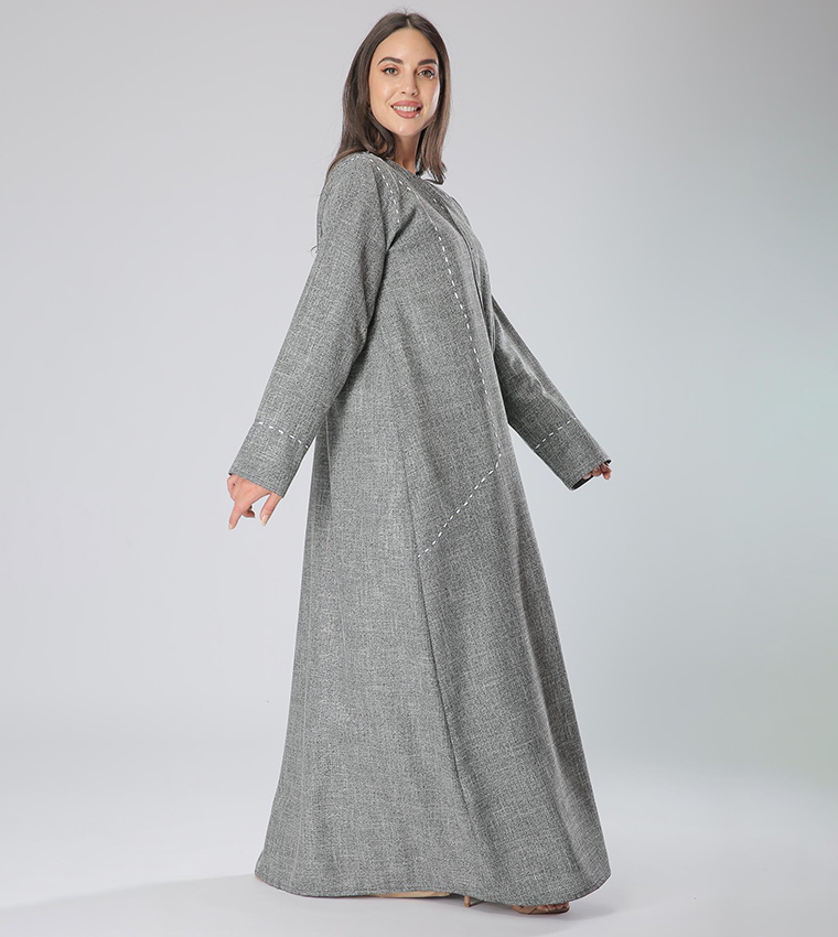 Long Sleeves V-Neck Abaya