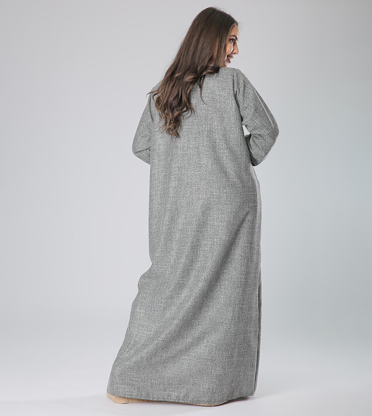Long Sleeves V-Neck Abaya