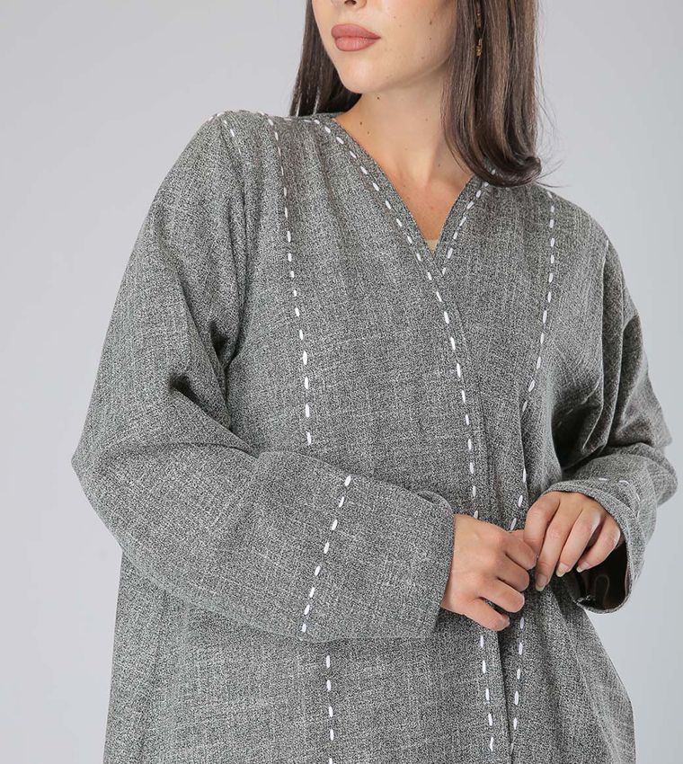Long Sleeves V-Neck Abaya