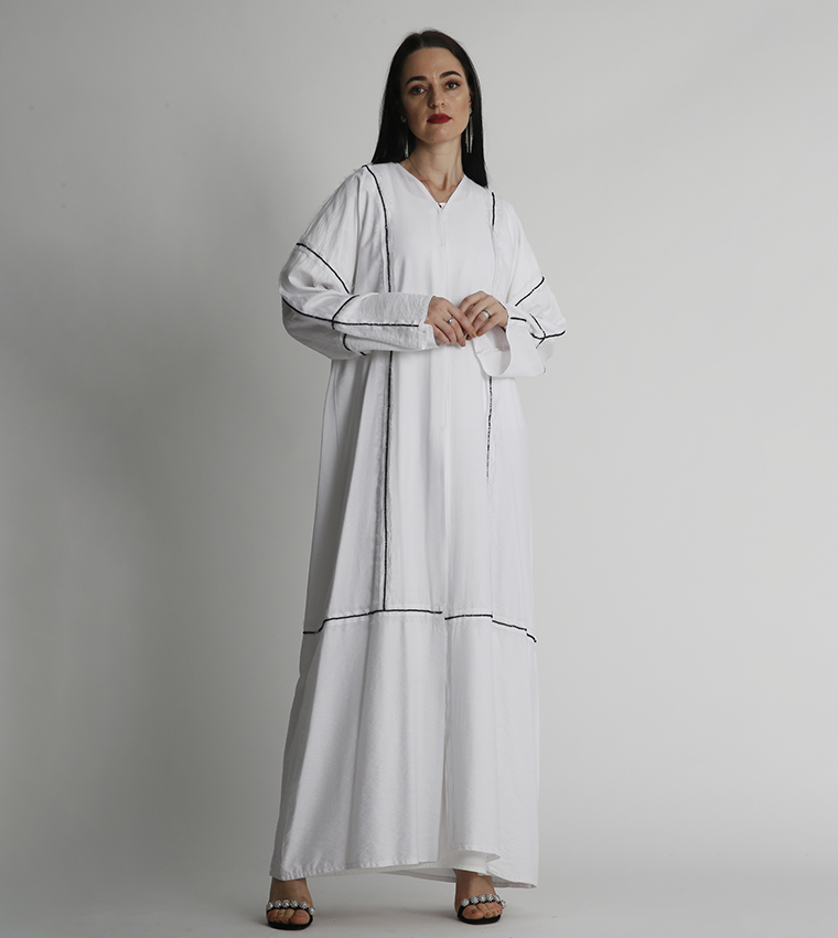 Long Sleeves V-Neck Abaya