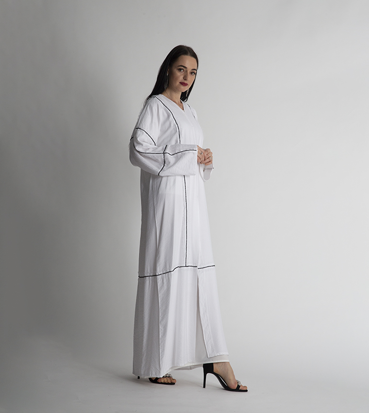 Long Sleeves V-Neck Abaya