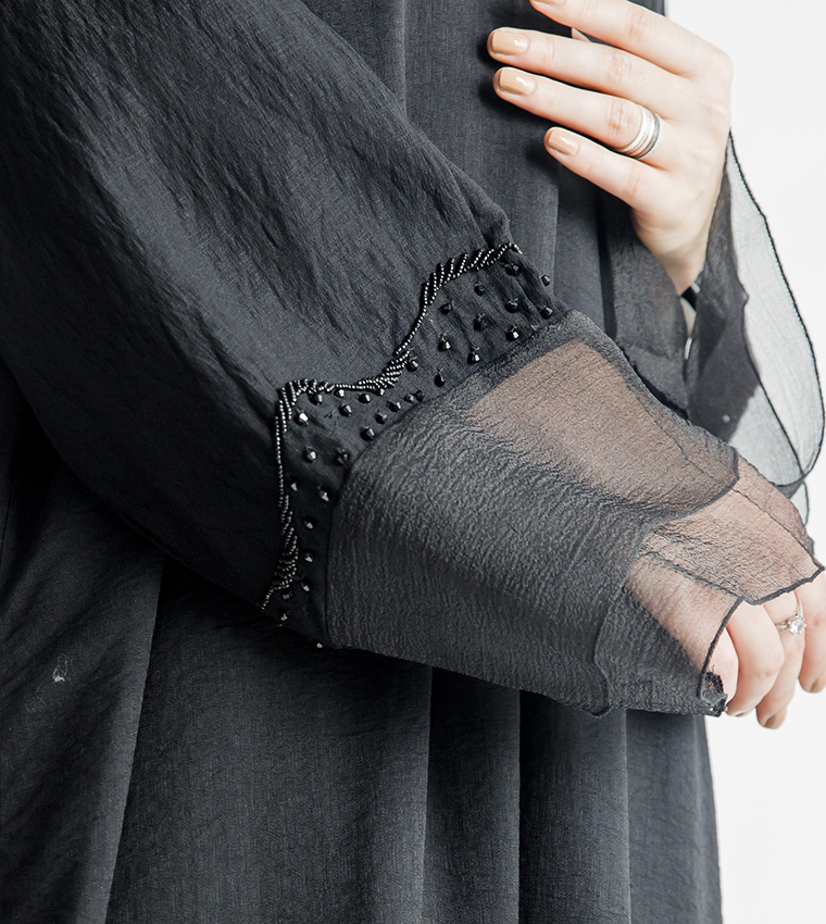 Long Sleeves V-Neck Abaya