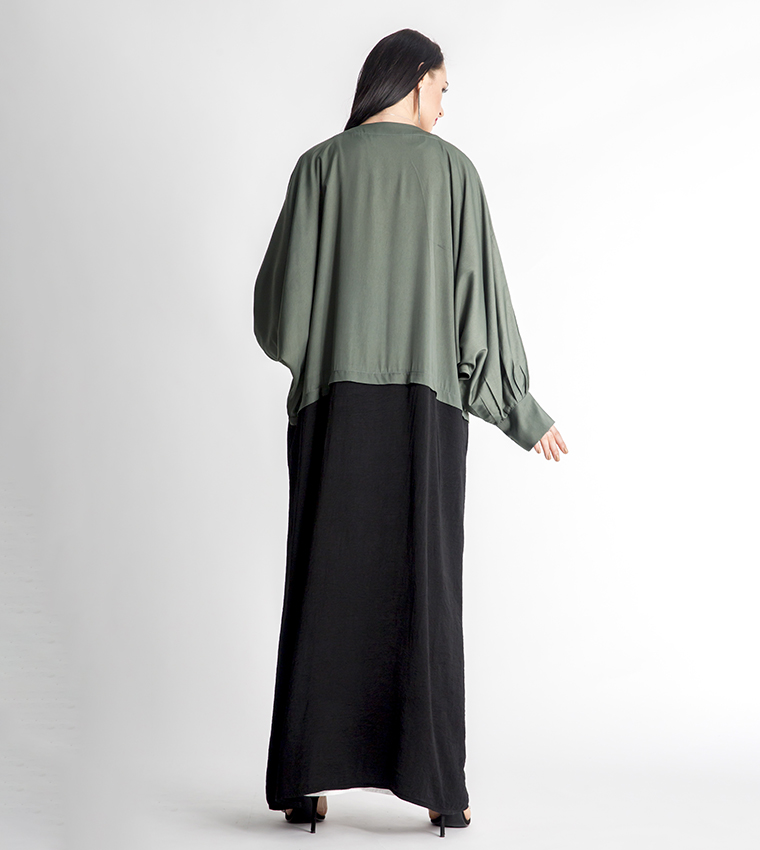 Long Sleeves V-Neck Abaya