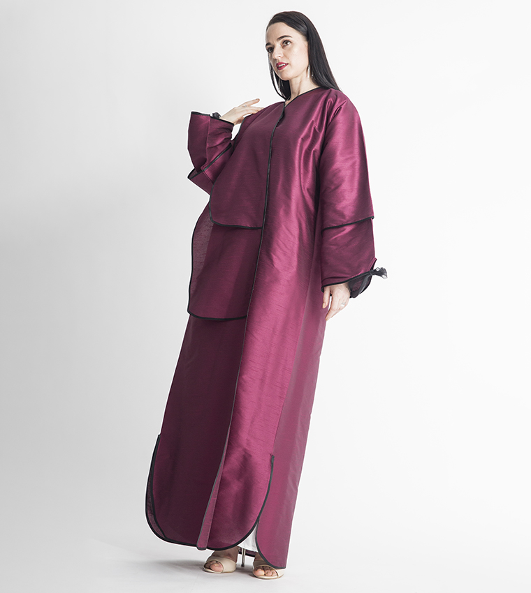 Long Sleeves V-Neck Abaya
