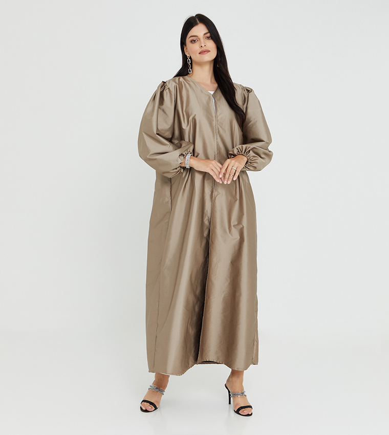 Victoria Satin Abaya Set with Under Dress & Sheila