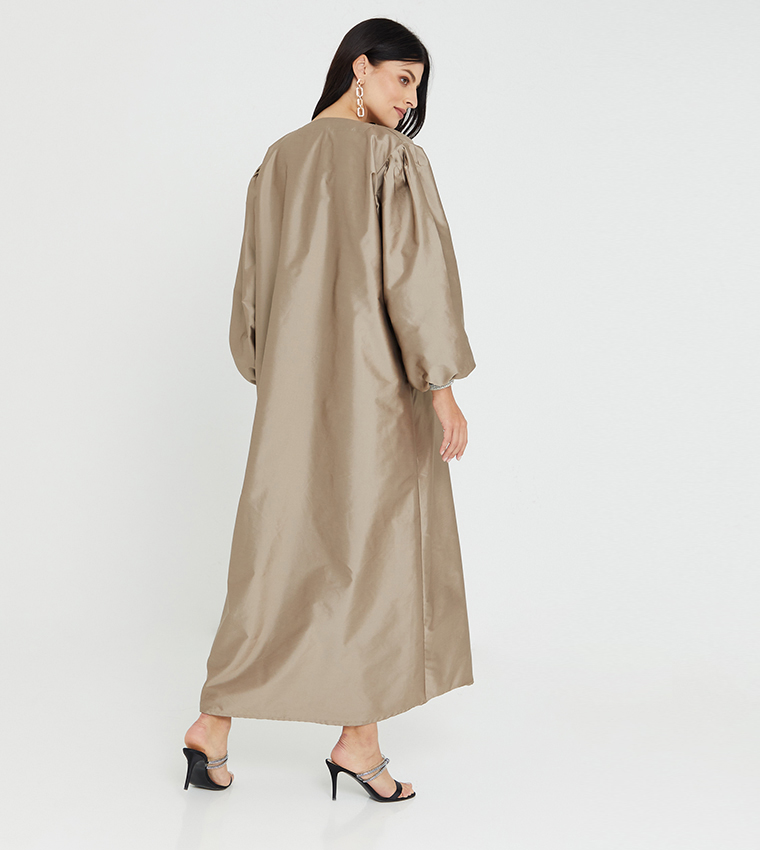 Victoria Satin Abaya Set with Under Dress & Sheila