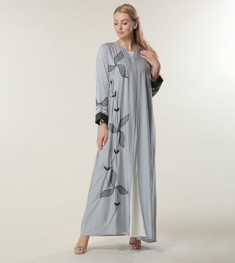 Moistreet  Abayas - Grey Abayas