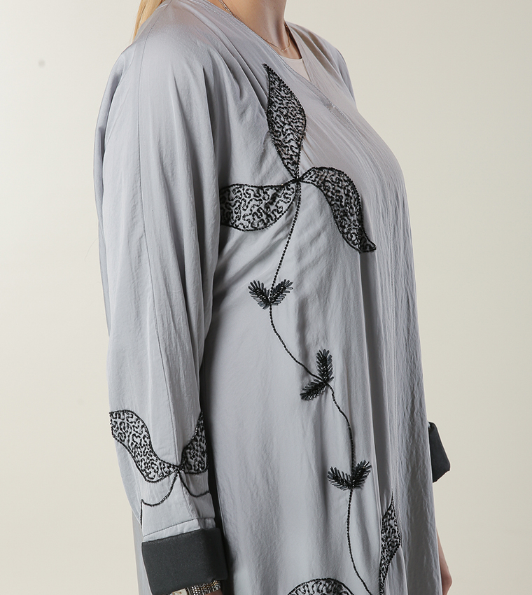 Moistreet  Abayas - Grey Abayas