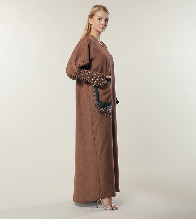 Moistreet  Abayas - Brown Abayas